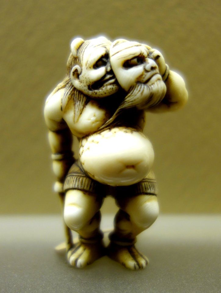 Masked netsuke - Fairbanks Museum and Planetarium - DSC04347