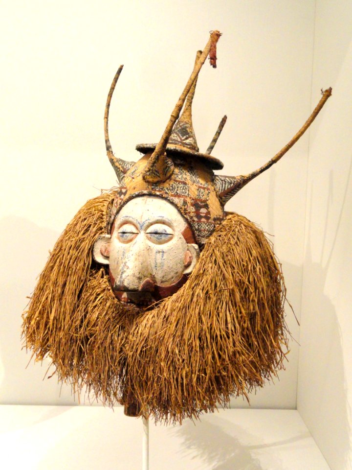 Mask (Tsekedi, Myondo, or Ndeemba), early 1900s, Central Africa, Democratic Republic of the Congo, Yaka people, wood, cloth, fibers - Cleveland Museum of Art - DSC08703