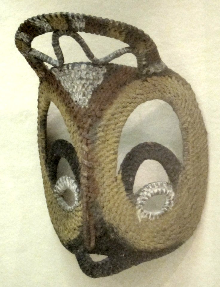 Mask for yams, Papua New Guinea, Maprik district, Southern Abelam people, basketry and earth pigments, Honolulu Academy of Arts