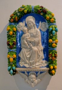 Mary with Child, Ulisse Cantagalli, Florence, Italy, c. 1890, maiolica - Germanisches Nationalmuseum - Nuremberg, Germany - DSC03077