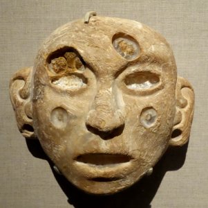 Mask, Central Mexico, Aztec, 1300-1521 AD, stone - De Young Museum - DSC00475