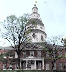 Maryland State House, Annapolis, 1999-04, Yashica A, colorized
