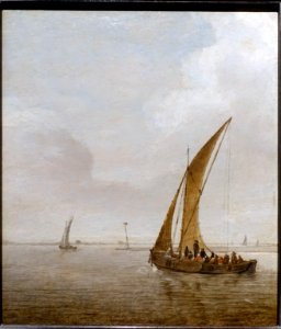 Marine, attributed to Willem van de Velde the younger, undated, oil on wood - Villa Vauban - Luxembourg City - DSC06548