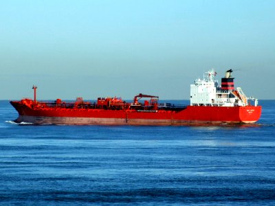 Maria Knutsen leaving Port of Rotterdam, Holland 21-Feb-2005