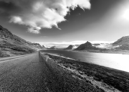 Fjord road travel photo