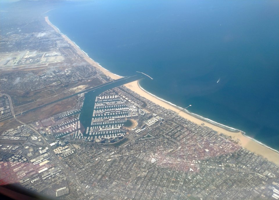 Marina Del Rey and Venice Beach aerial view