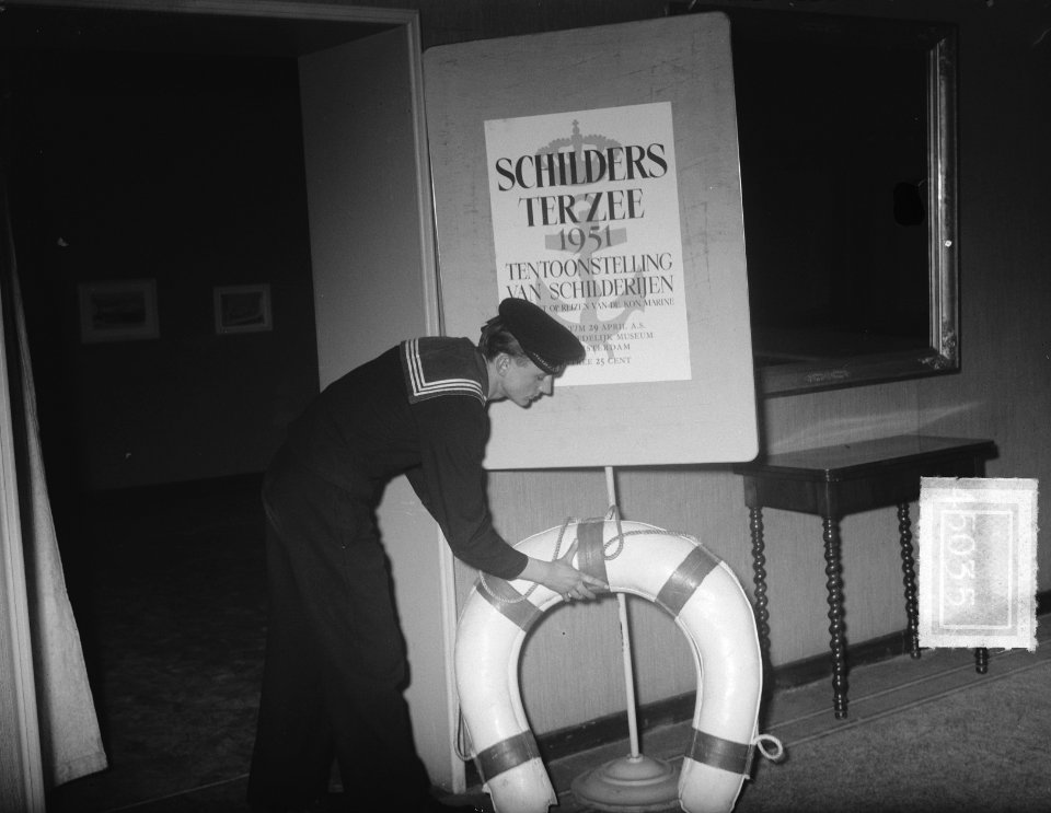 Marinetentoonstelling in Stedelijk Museum, Bestanddeelnr 904-5035