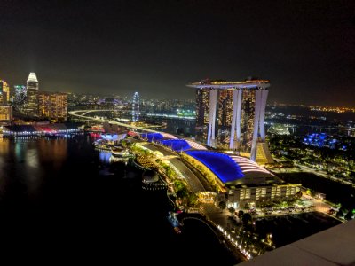 Marina Bay Sands seen from level 33 of MBFC Tower 1