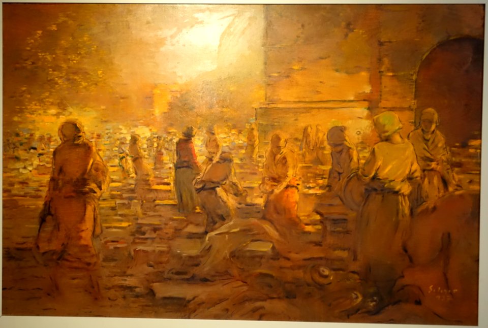Market Sunset, by Abel Salazar, 1937, oil on wood - Museu Nacional de Soares dos Reis - Porto, Portugal - DSC00725