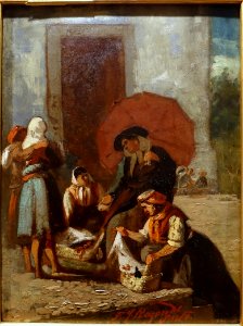 Market women, by Franciso Jose Rezende, oil on metal - Museu Nacional de Soares dos Reis - Porto, Portugal - DSC00657