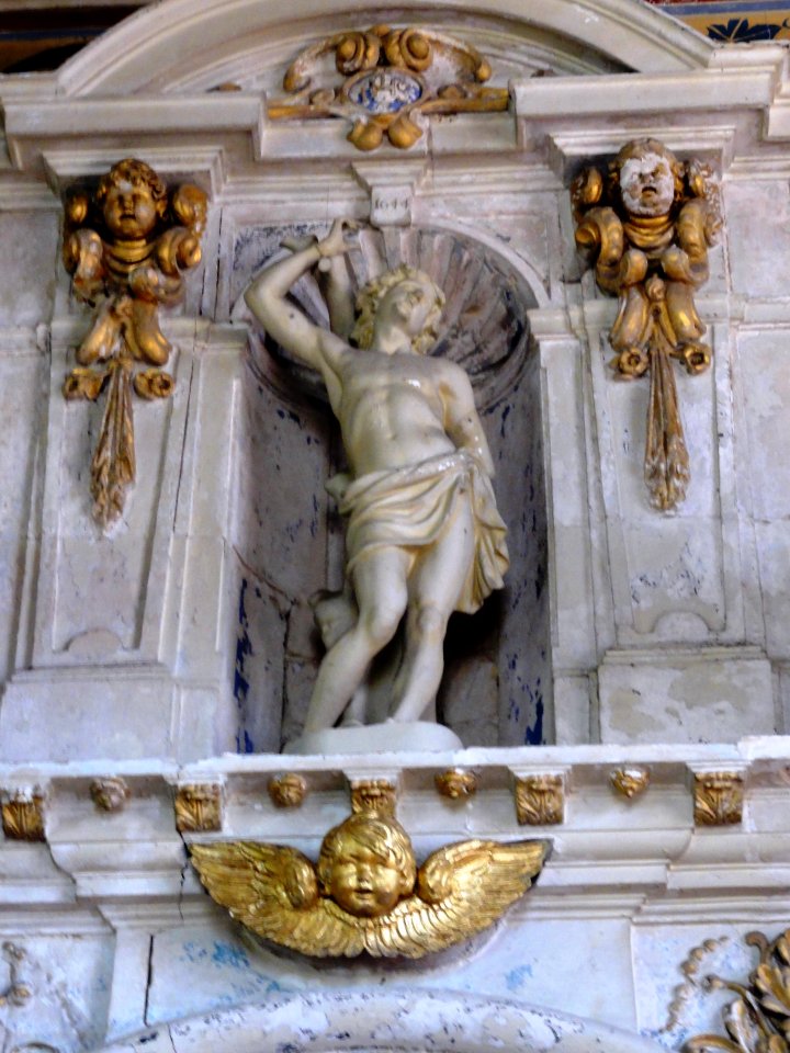 Marolles-les-Braults (Sarthe) église, statue saint Sébastien