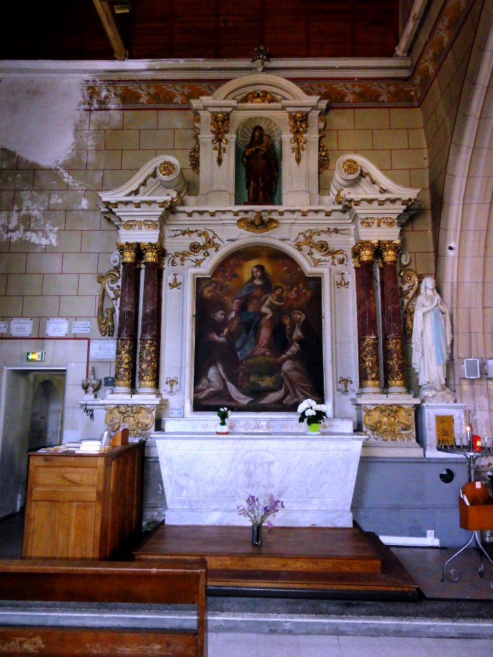 Marolles-les-Braults (Sarthe) église, chapelle nord, retable de la Sainte Vierge