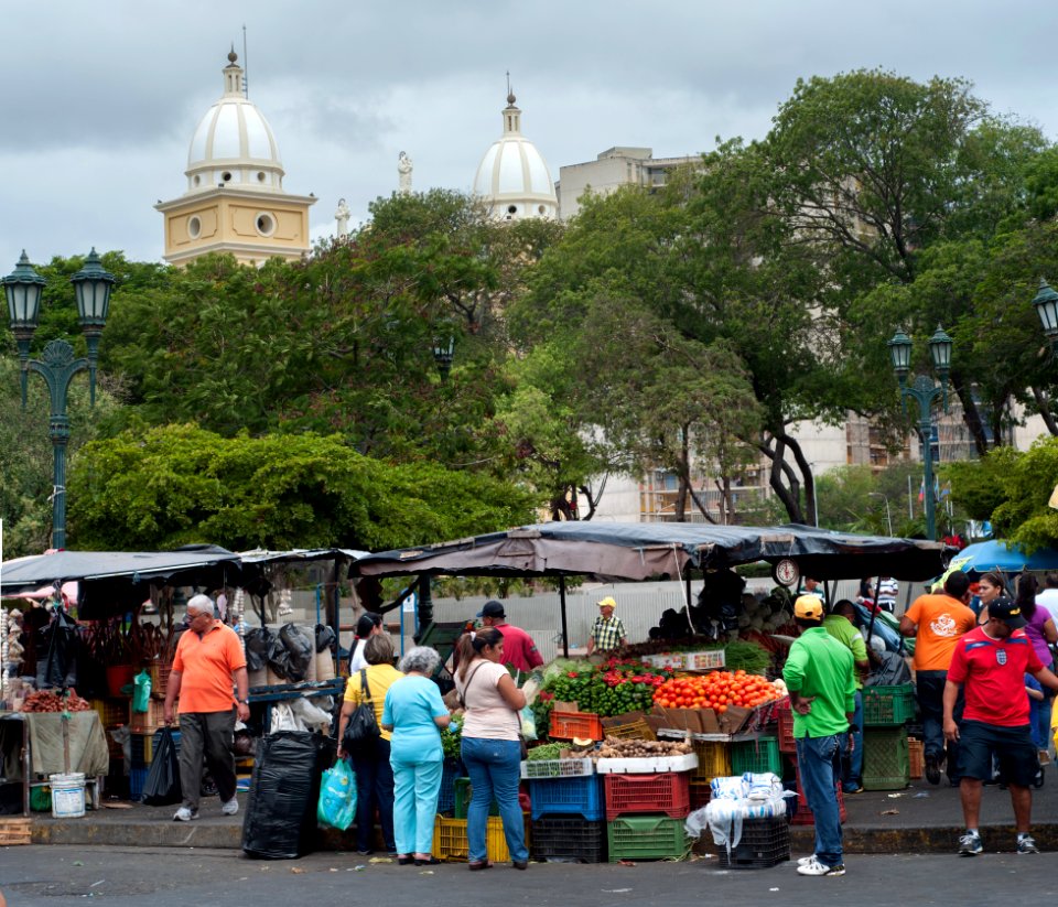 Market around of Chinita basilica