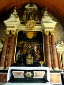 Marolles-les-Braults (Sarthe) église, retable, baptême de Clovis