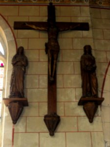 Marolles-les-Braults (Sarthe) église, calvaire de trois statues