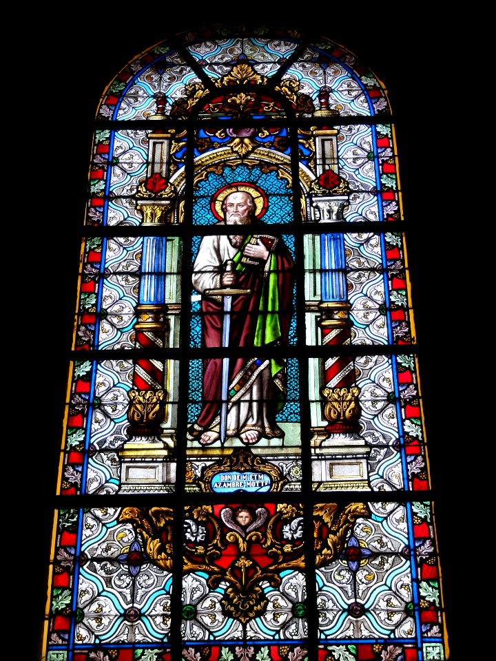 Maroilles (Nord, Fr) église vitrail 12 apôtres 01