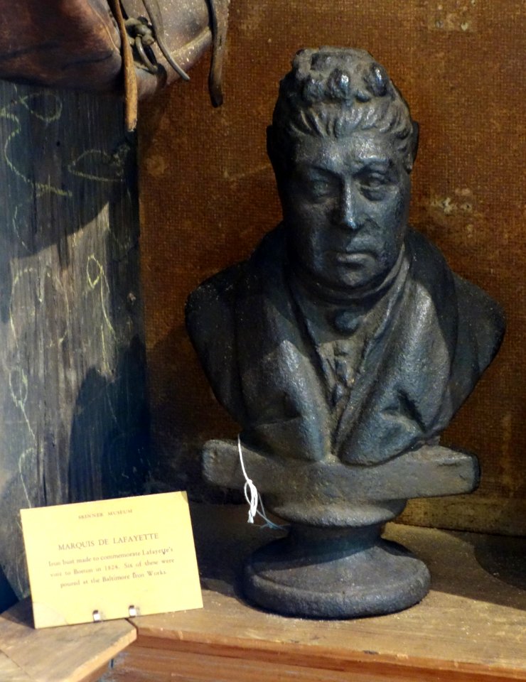 Marquis de Lafayette, iron bust to commemorate his 1824 visit to Boston, six such busts were poured at the Baltimore Iron Works - Joseph Allen Skinner Museum - DSC07771