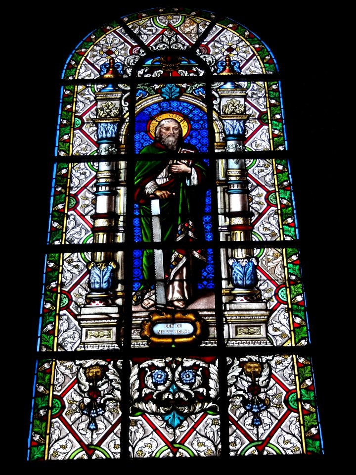 Maroilles (Nord, Fr) église vitrail 12 apôtres 08