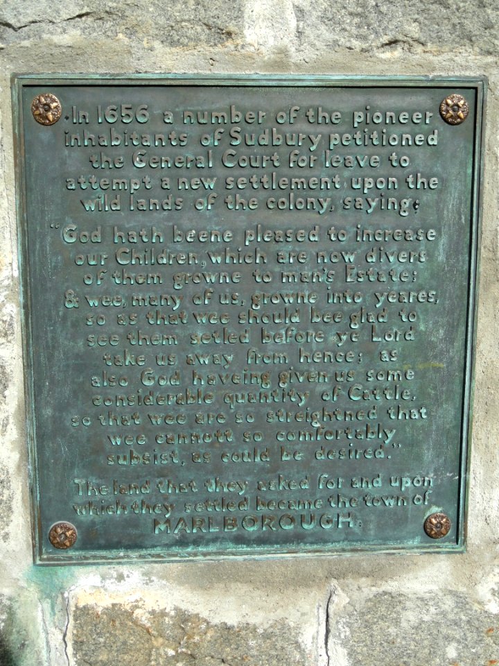 Marlborough Settlement marker - Marlborough, MA - DSC04346