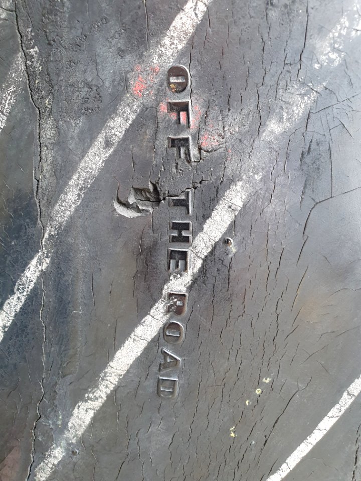 Marks on huge (around 2 meters diameter) Bridgestone tire