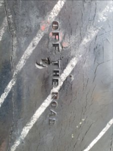 Marks on huge (around 2 meters diameter) Bridgestone tire