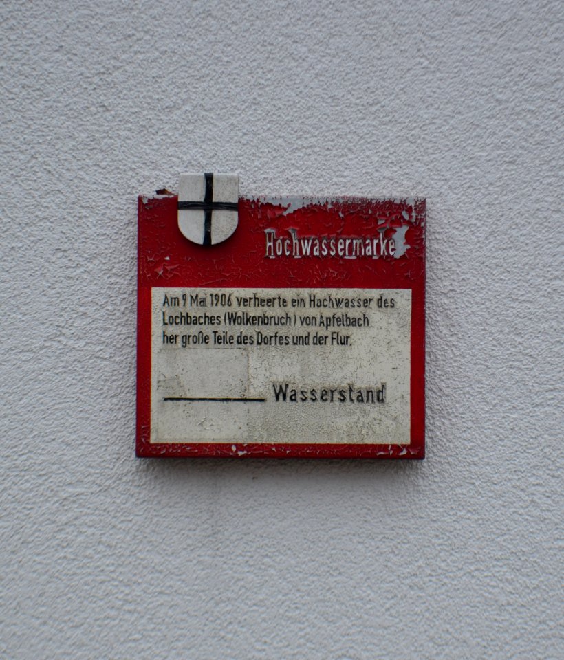 Markelsheim, Kitzlesweg 1, Hochwassermarke