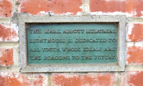 Mark Abbot Memorial Lighthouse plaque - Santa Cruz, California - DSC07291