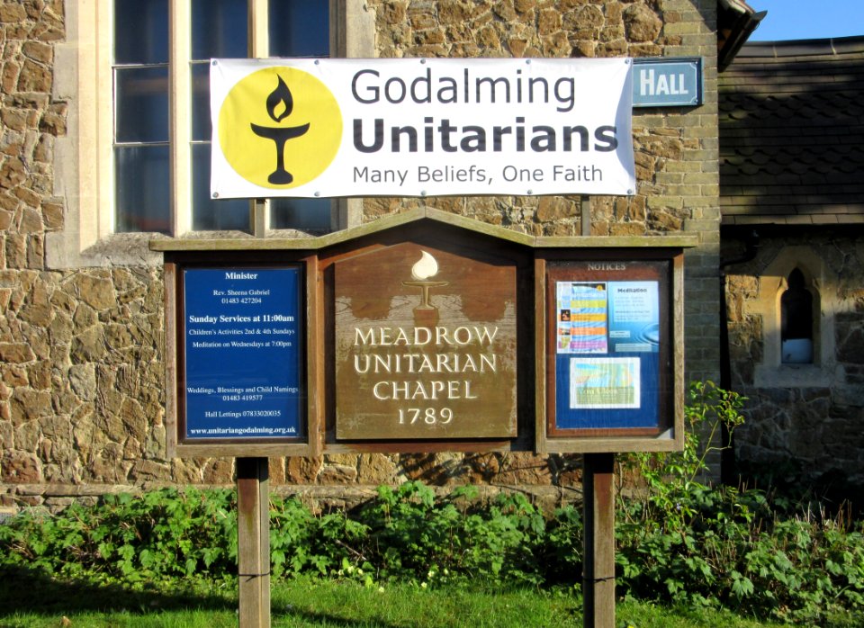Meadrow Unitarian Chapel, Meadrow, Godalming (April 2015) (Noticeboard)