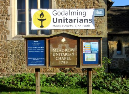 Meadrow Unitarian Chapel, Meadrow, Godalming (April 2015) (Noticeboard)