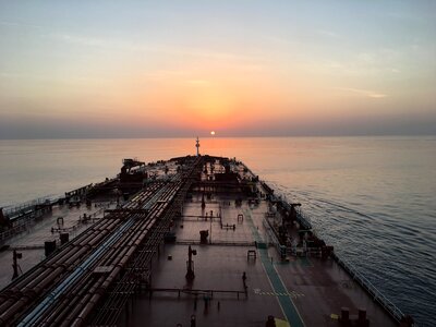 Sunrise vessel sea photo