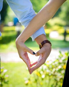 Couple heart gesture