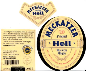Meckatzer Löwenbräu - Meckatzer Hell