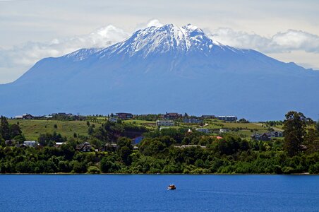Chile lake llanquihue calbuco volcano photo