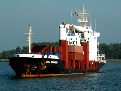 MCL Express waiting for the locks at Port of Antwerp 11-Oct-2005