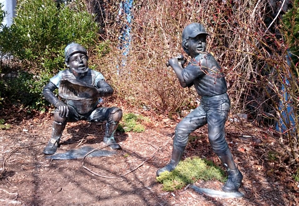 McCoy Stadium - kid statues
