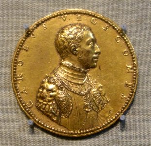 Medal of Carlo Visconti, attributed to Leone Leoni, Milan, Italy, mid 16th centry, gilded bronze - Museum of Fine Arts, Boston - DSC02806