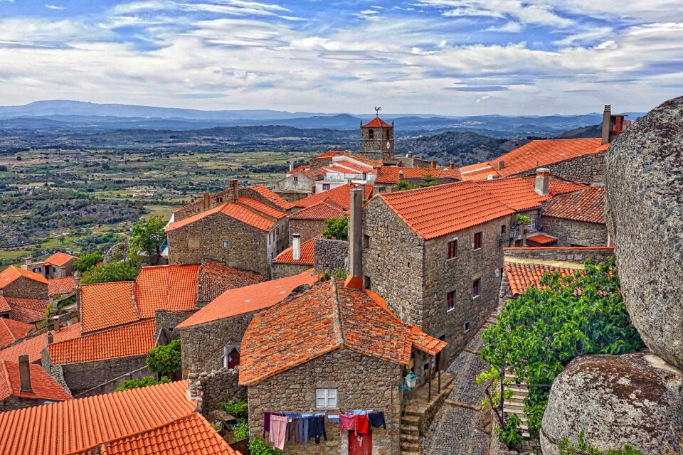 Village landscape rooftops
