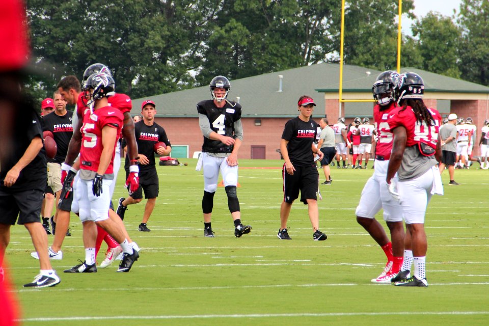Matt Simms (4) and Katie Sowers July 2016
