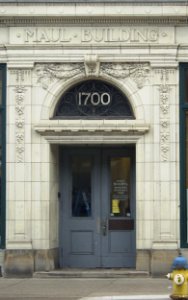 Maul Building entrance, South Side, Pittsburgh, 2019-09-23