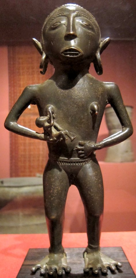 Maternity figure, Borneo, c. 200 BCE, bronze, Honolulu Museum of Art