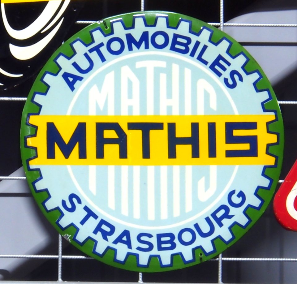 Mathis Automobiles strasbourg, enamel advertising sign