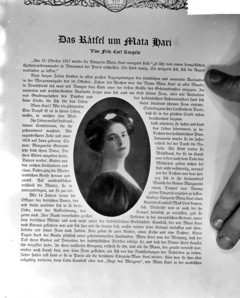 Mata Hari (kop), Bestanddeelnr 917-0004