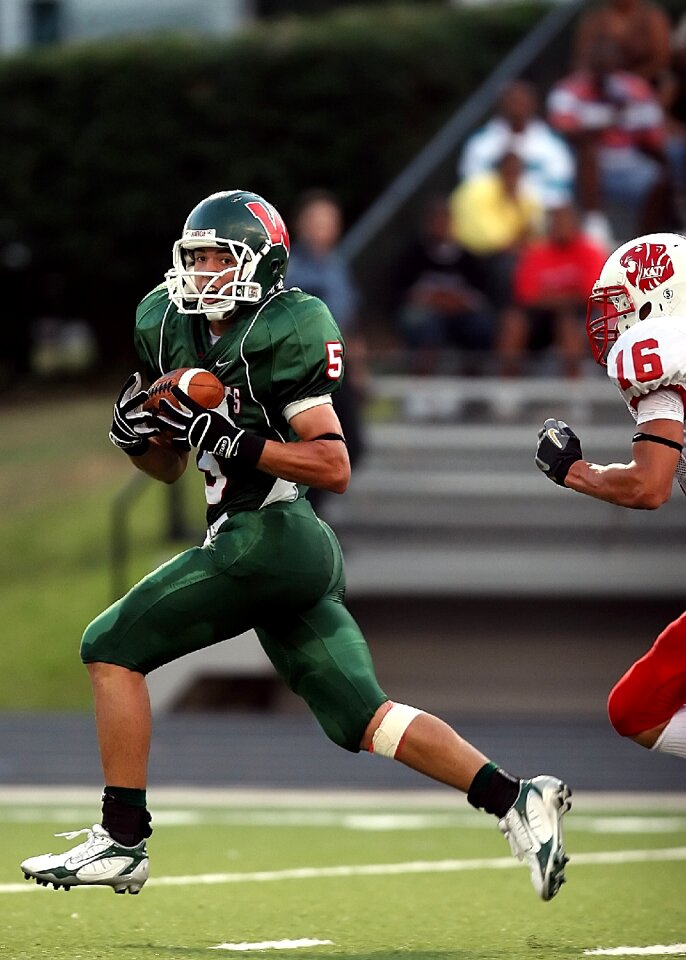Touchdown football player pigskin