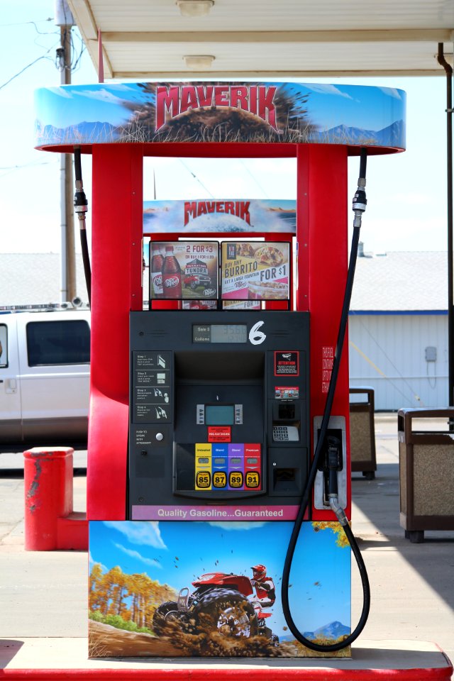 Maverik branded gas pump in Gillette, Wyoming