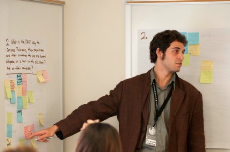 Max Klein discussing results during activity