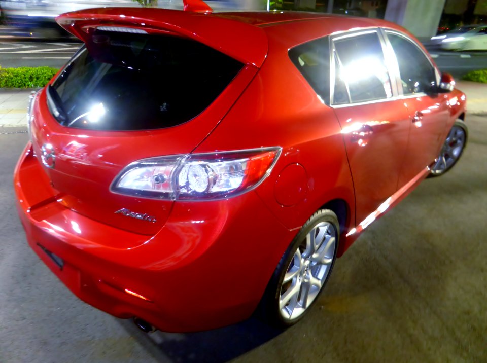 Mazdaspeed Axela (BL) at night rear