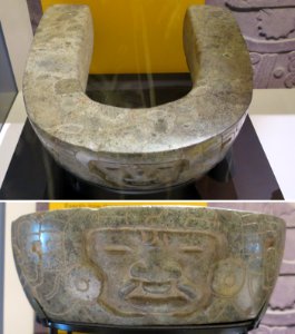 Mayan carved stone yoke, Classic period, 900-1521 CE, National Museum of the American Indian