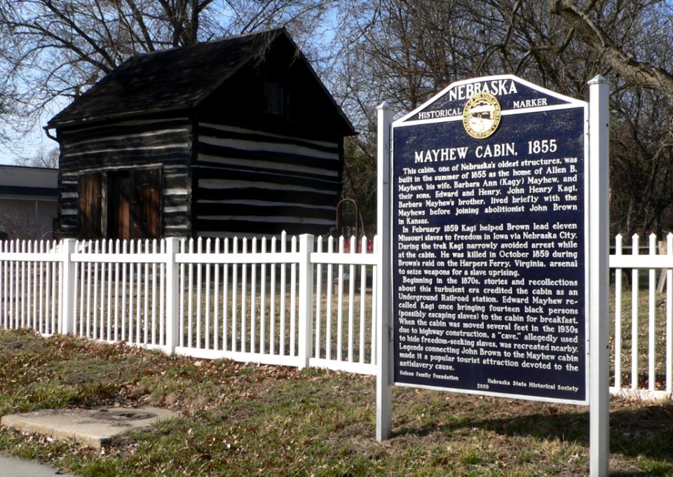 Mayhew Cabin and marker from SE 1