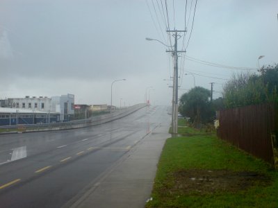 May Road Overbridge In The Pouring Rain