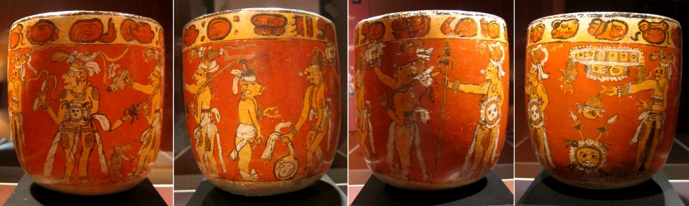 Maya polychromed ceramic vase, Guatemala, c. 550-950 CE, Dayton Art Institute